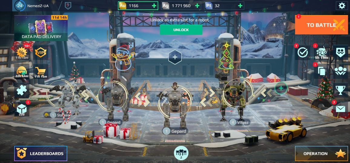 War robots, акаунт