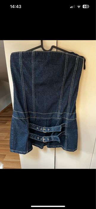 Sukienka bez ramion pull and bear jeansowa
