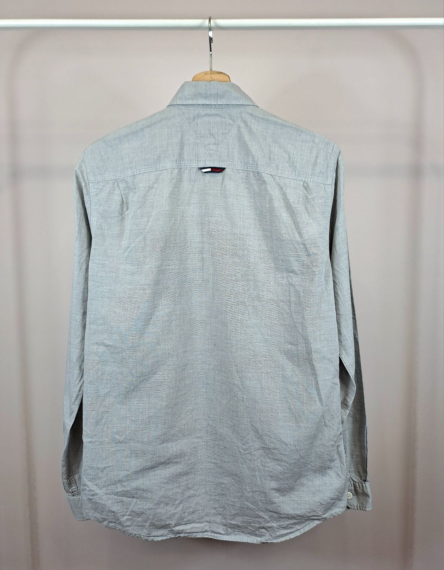 Tommy Hilfiger męska koszula z długim rękawem elegancka 100% bawełna S