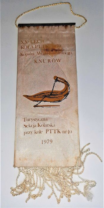 Proporczyk KWK Knurów Koło PTTK nr 10 Rajd Młodego Turysty