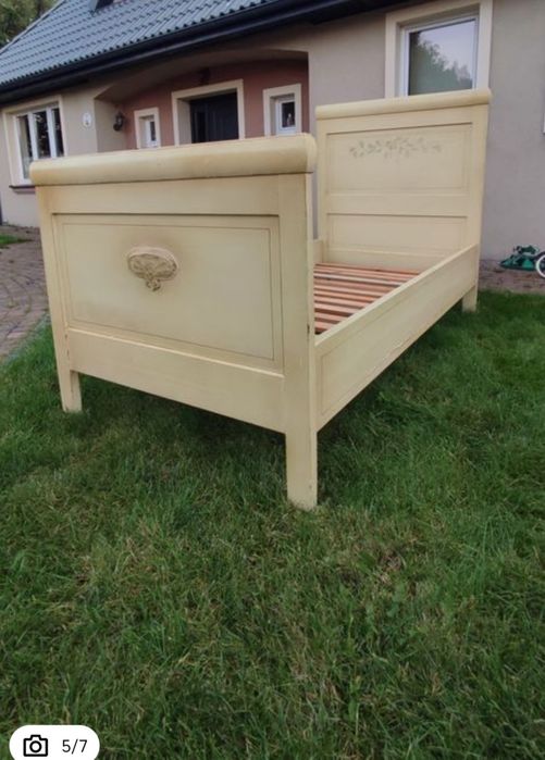 Łóżko vintage antyk drewniane w stylu angielskim