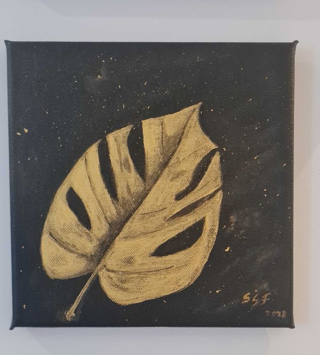 Conjunto de três quadros - pintura em acrílico