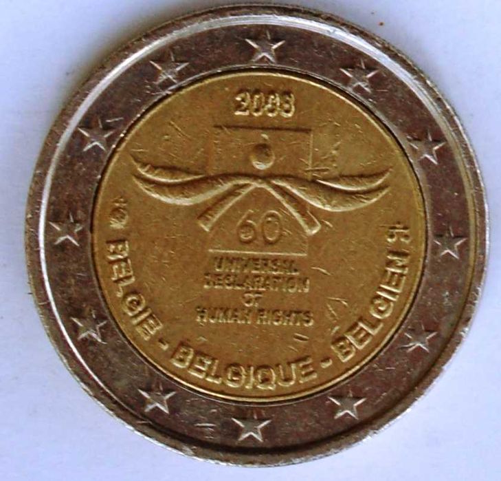 Moedas 2 euros comemorativas Holanda e Bélgica