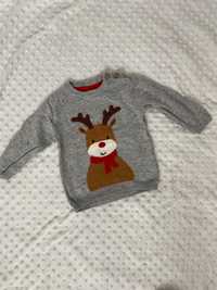 Sweter świąteczny niemowlęcy z reniferem H&M