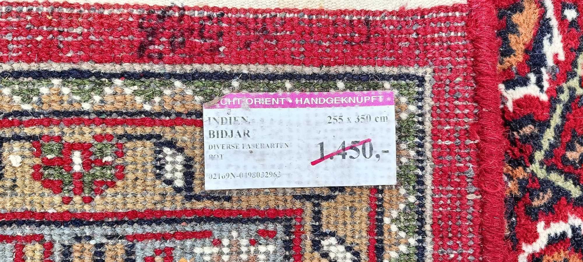 Bidjar ręcznie tkany dywan wełniany 355 x 250 cm wełna 100%