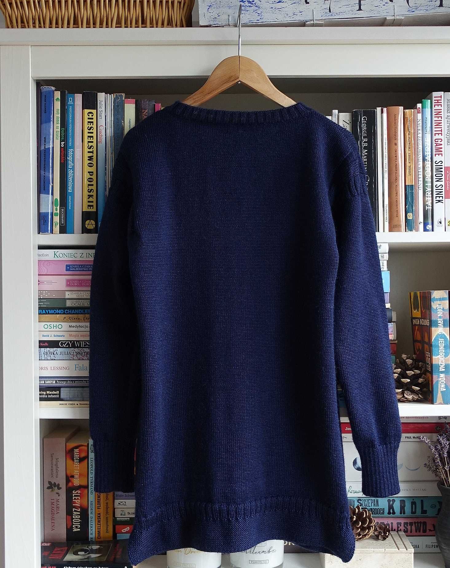 WoolOvers ciepły gruby sweter brytyjska wełna S idealny