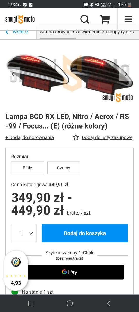 Lampa BCD RX LED, Nitro / Aerox / RS -99 /