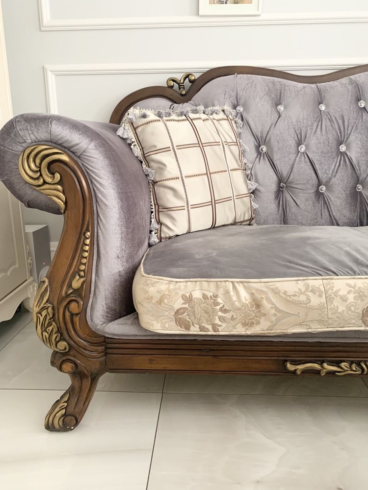 Wyjątkowy zestaw wypoczynkowy włoski glamour chesterfield