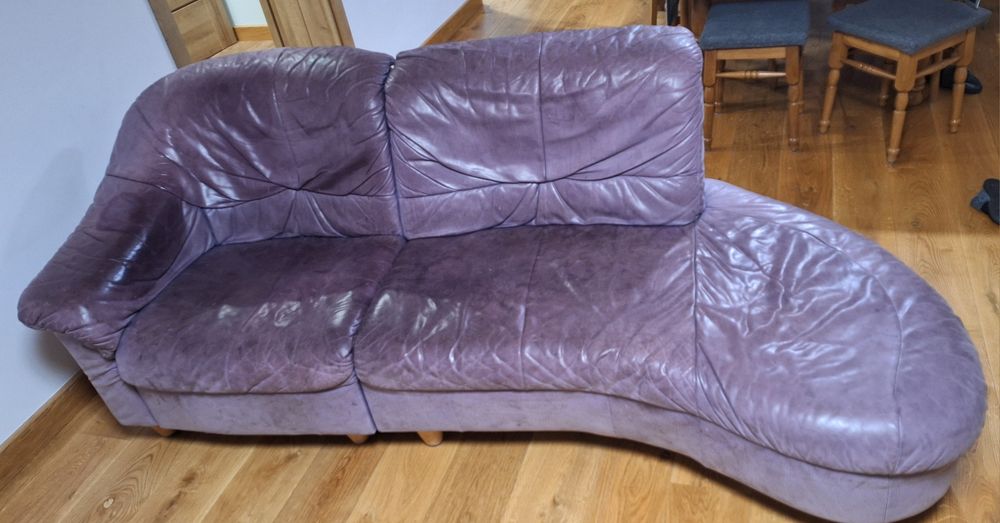 Skórzsna sofa z fotelem