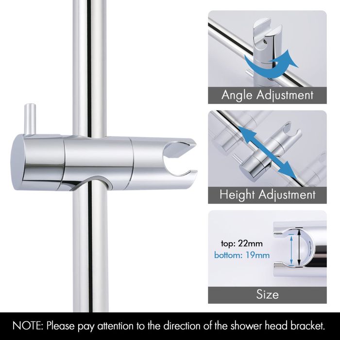 Drążek prysznicowy z uchwytem na główkę prysznicową