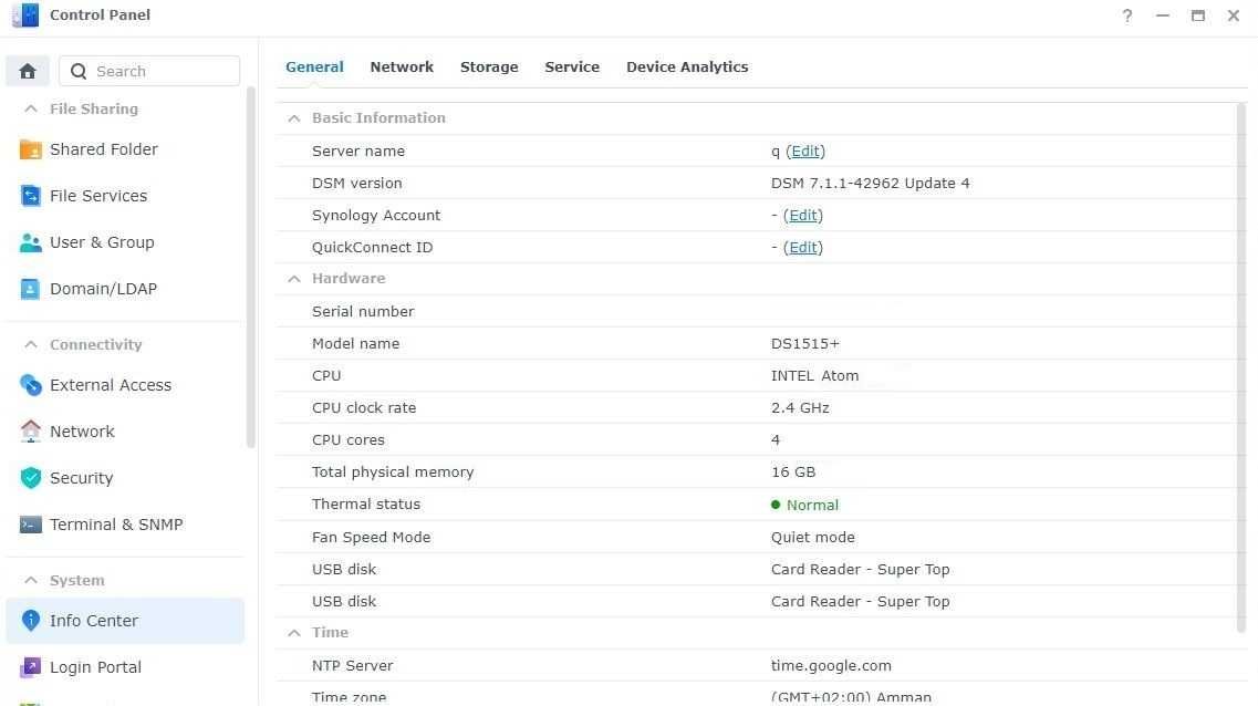 Synology DS1515+ 16GB RAM (Quad Core Intel CPU, Docker)