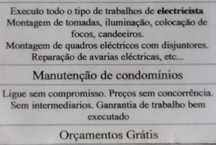 Eletricista baixa tensão