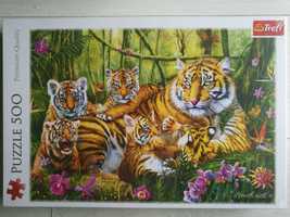 Puzzle Trefl Rodzina tygrysów 500