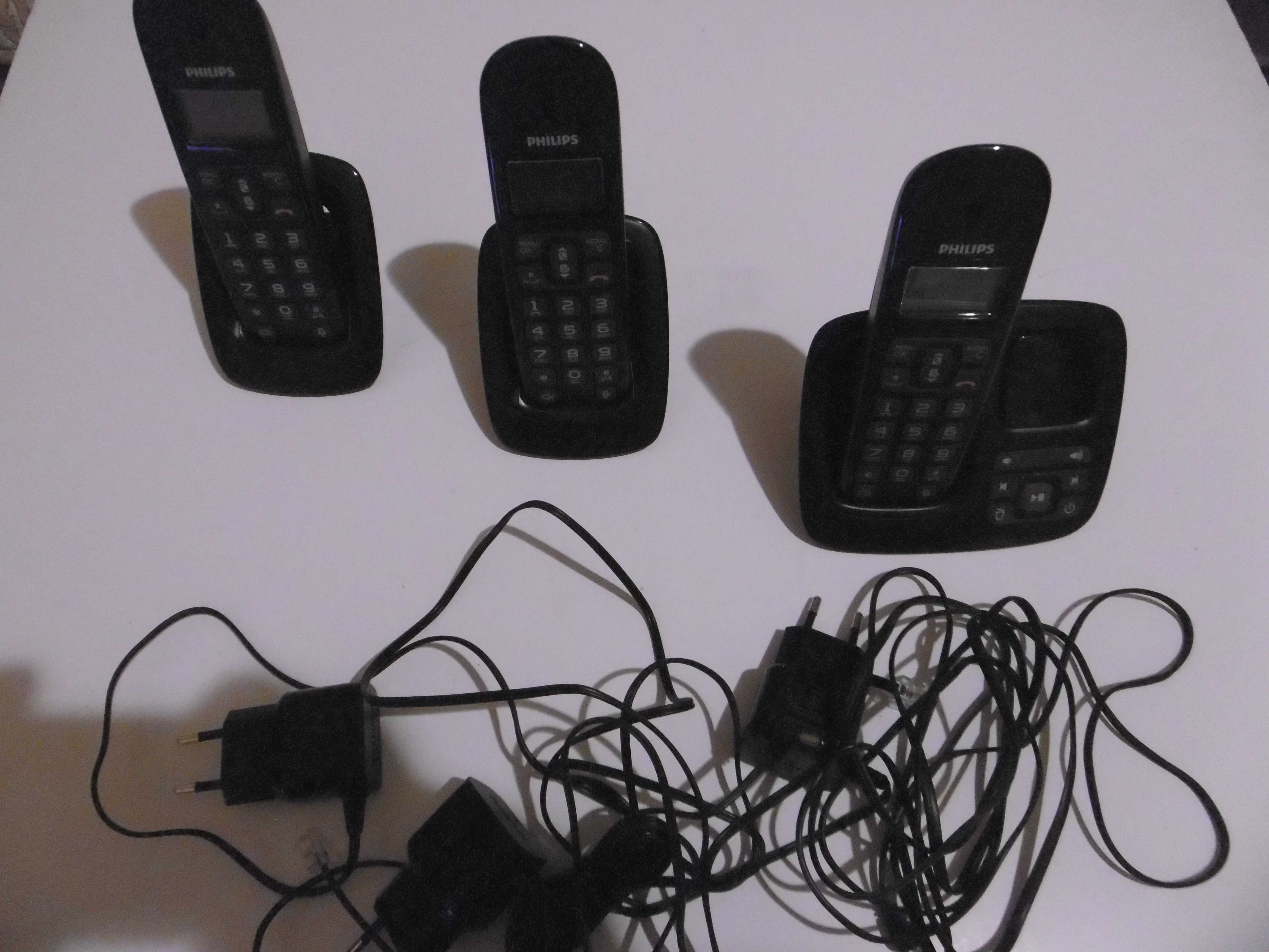 Telefon Stacjonarny Philips Fabrycznie Nowy Bezprzewodowy 3 Słuchawki