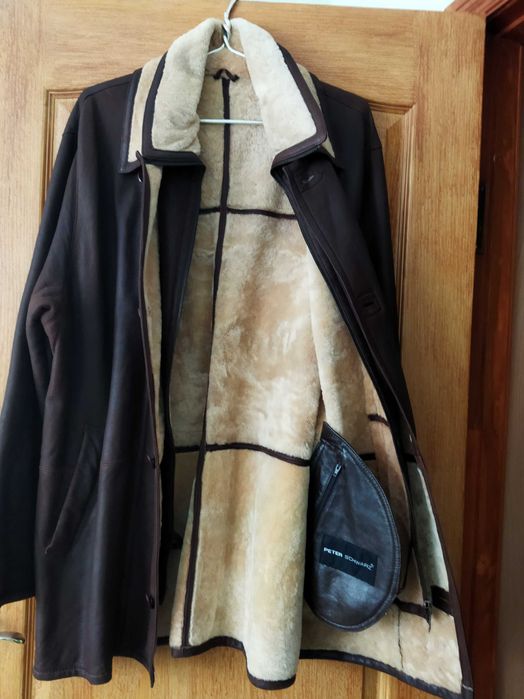 Зимняя кожаная на овчине куртка 52 размер