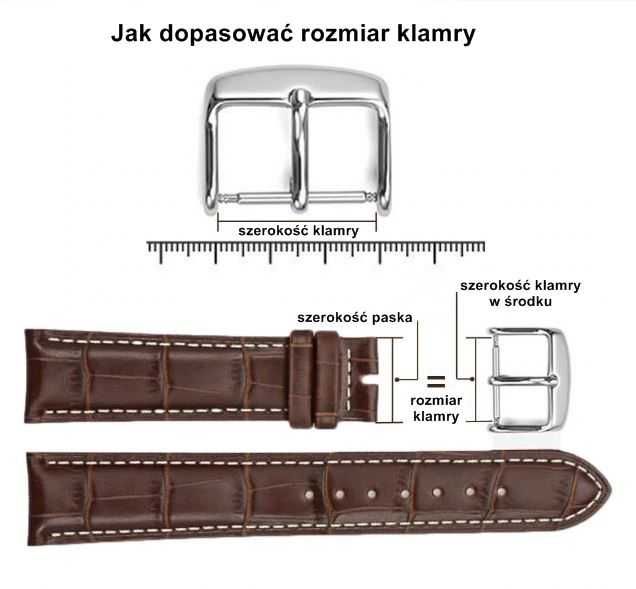 KLAMRA ZAPIĘCIE SPRZĄCZKA DO PASKA do zegarka 20, 24 i 26 mm, stalowa