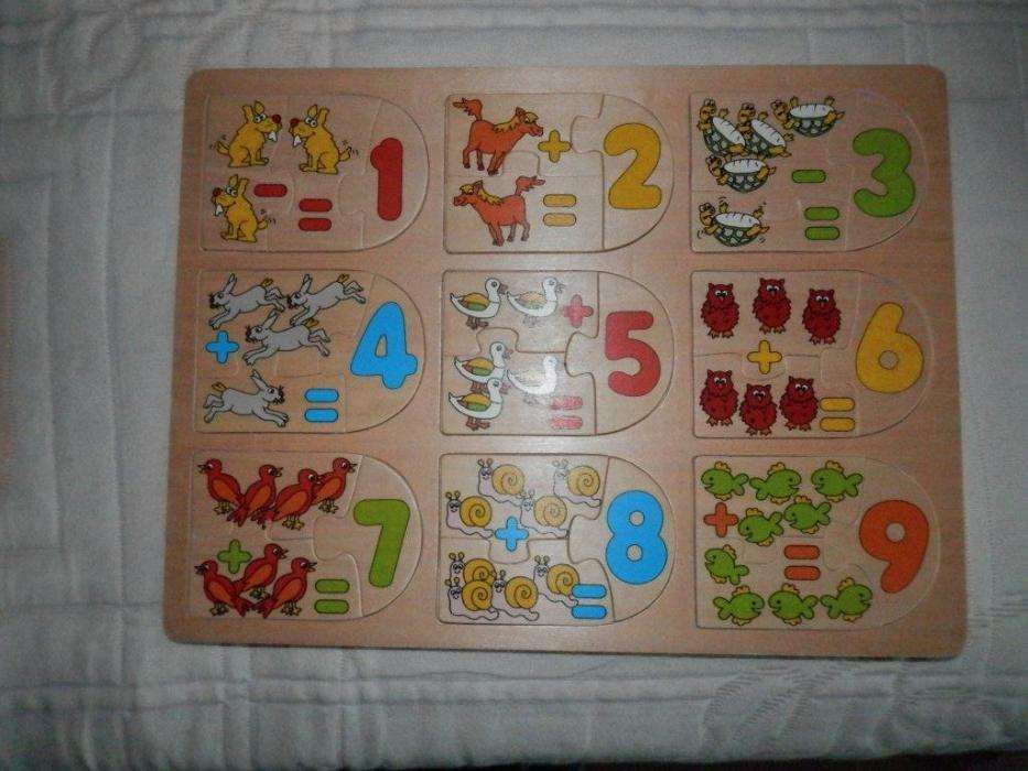 Jogos de puzzles didáticos matemática em madeira