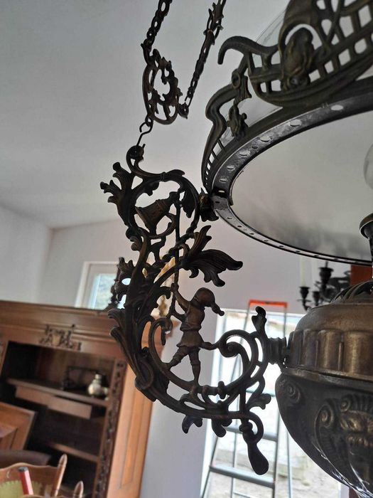 żyrandol lampa na naftę [ ANTYK ]