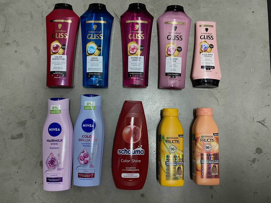 9 x szampon plus odżywka do włosów Gliss Nivea Schauma Garnier Fructis