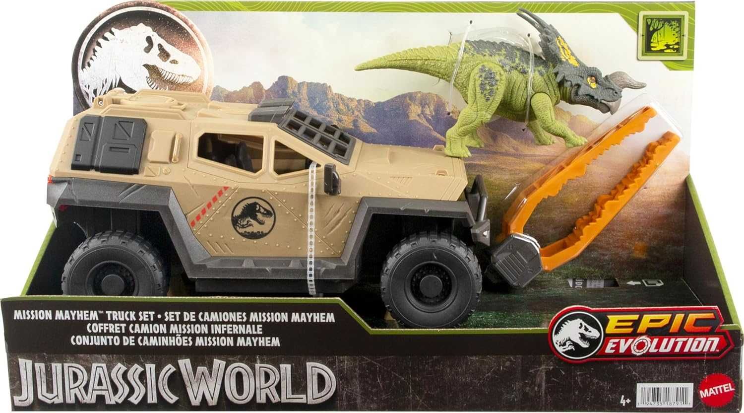 Ігровий набір Mattel Jurassic World Truck & Einiosaurus вантажівка