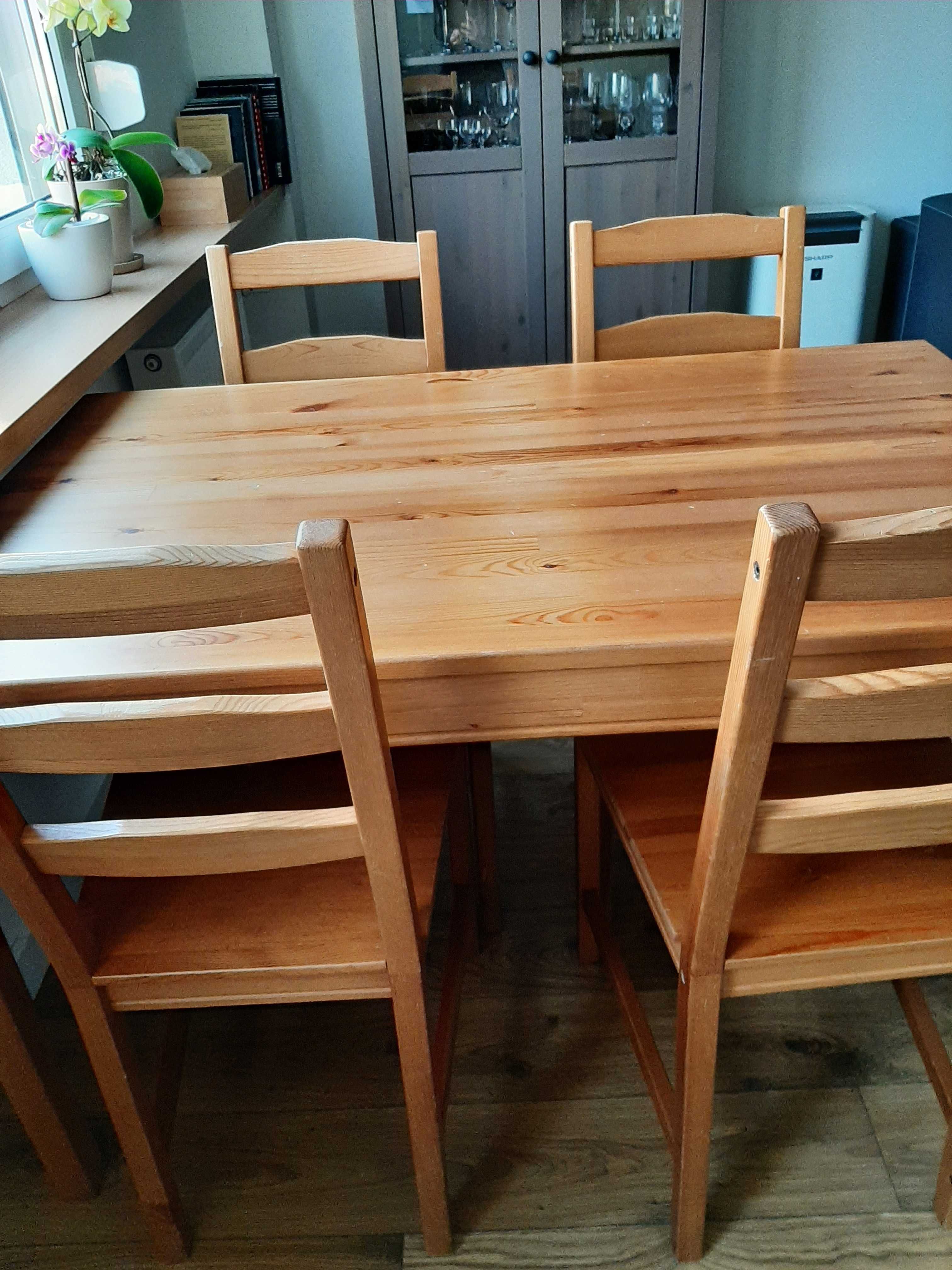 Stół ikea i 4 krzesła drewniane kpl