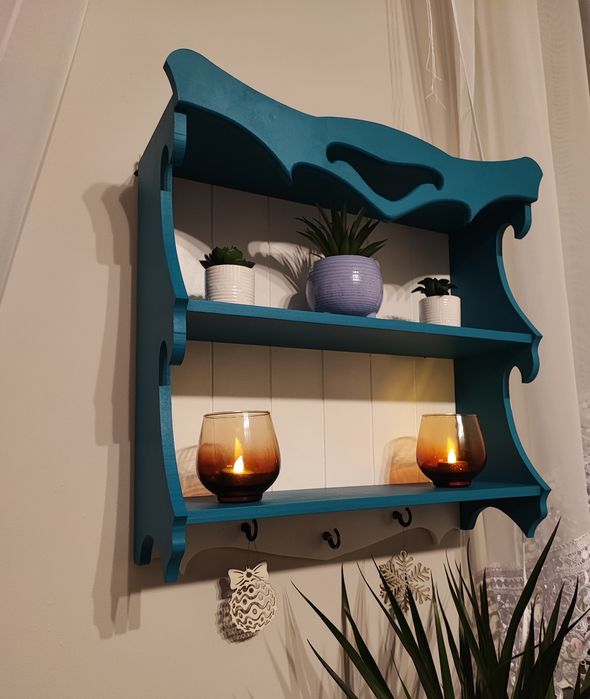 Półka półeczka wisząca turkusowa