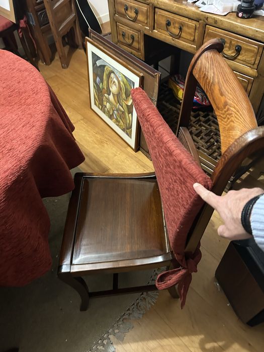 Mesa jantar extensivel com 6 cadeiras madeira macica