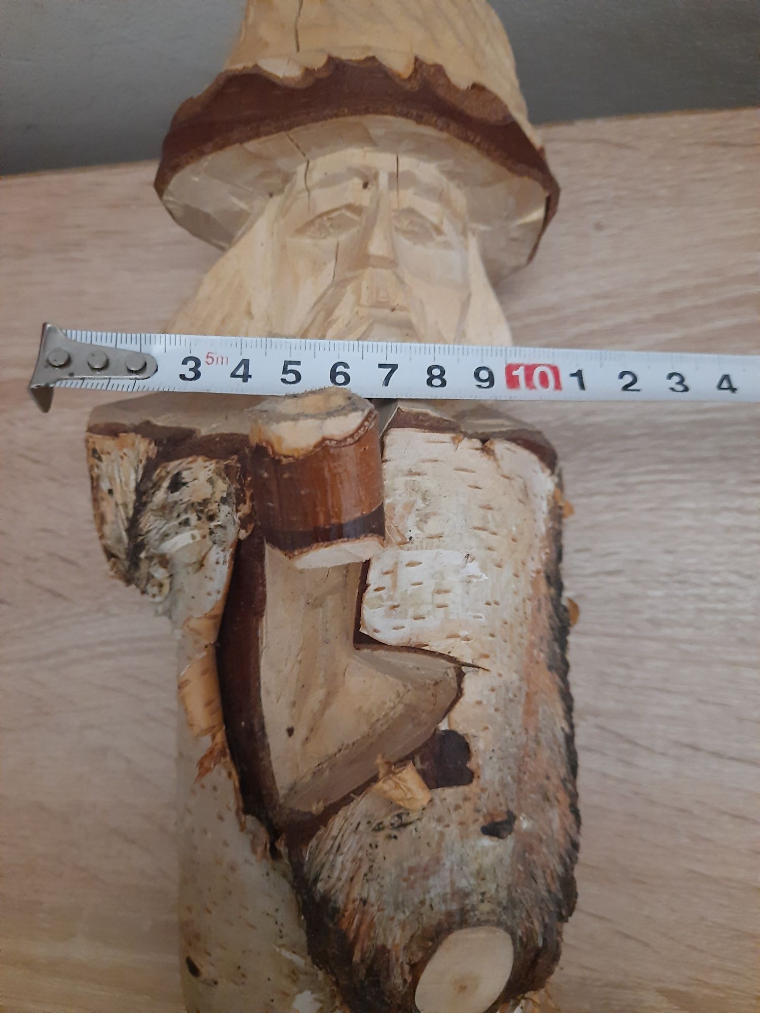 Rzeźba w brzozie Rękodzieło Hand Made Góral z Fajką Podhale Zakopane