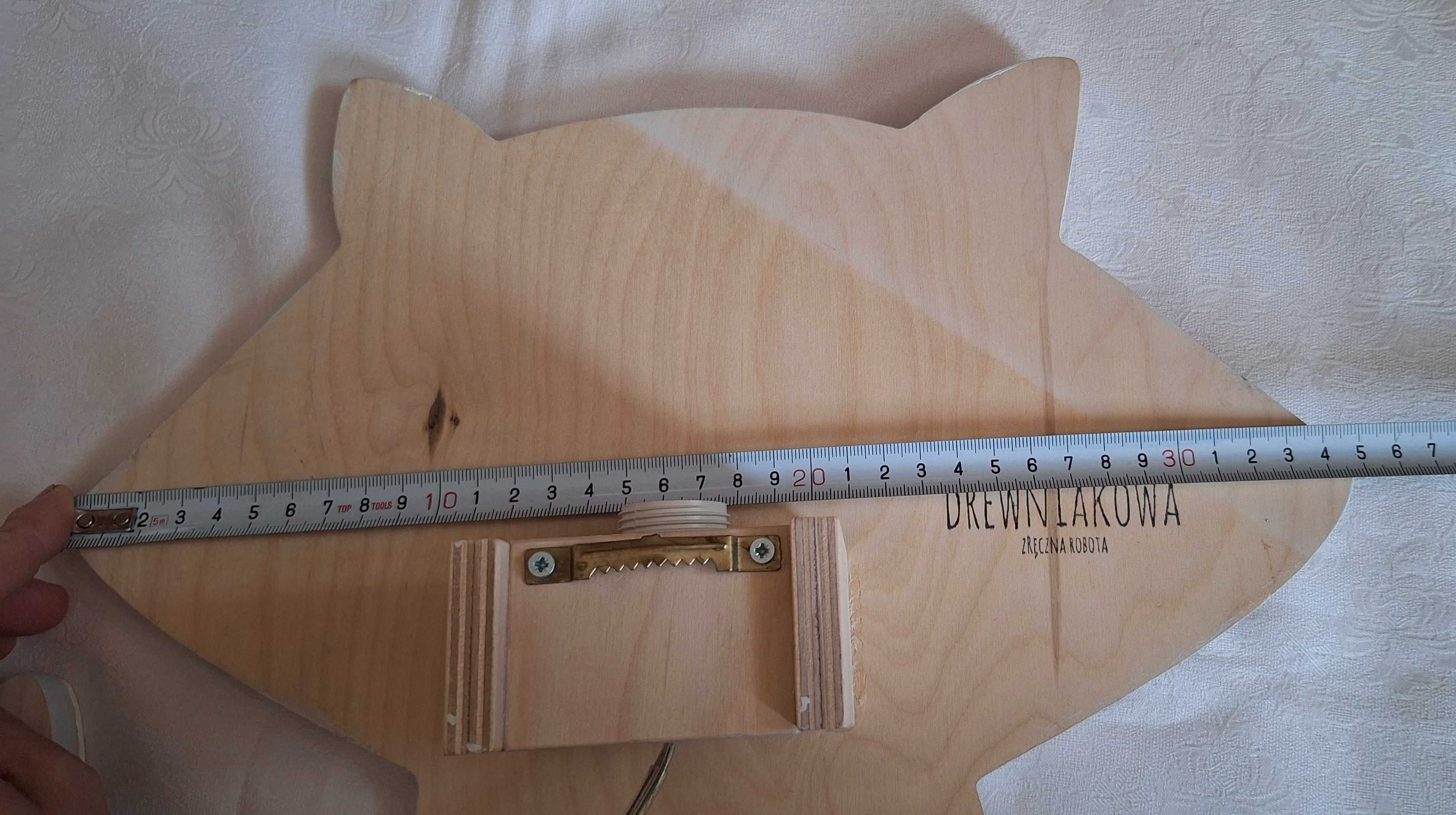 Szop pracz drewniana lampka nocna dla dzieci handmade wyrób Polski