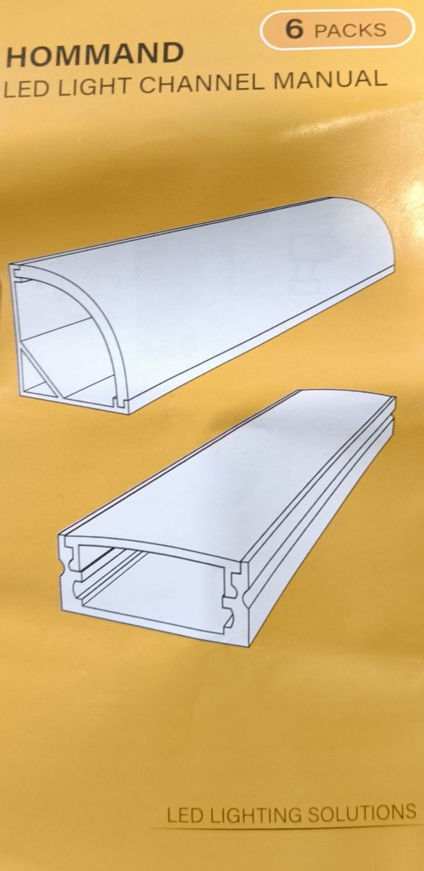 Profil kątowy do LED z anodowanego aluminium 6x1m z kloszem i akces.