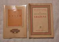 Książki "Antek" Prus 1949 "Grażyna" Mickiewicz 1951