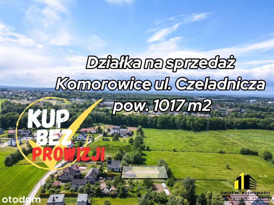 Działka Komorowice Śląskie 1017m2 z Wz