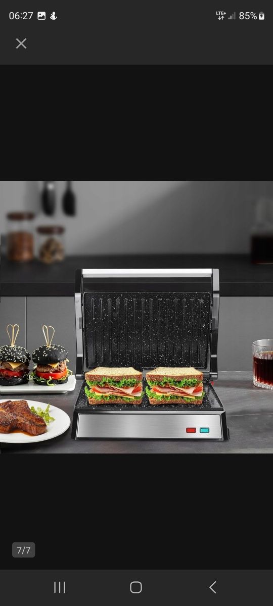 Wielofunkcyjny grill, opiekacz do kanapek, panini Aigostar 1000 W