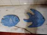 Conjunto de 2 Peixes em Barro Decorativos