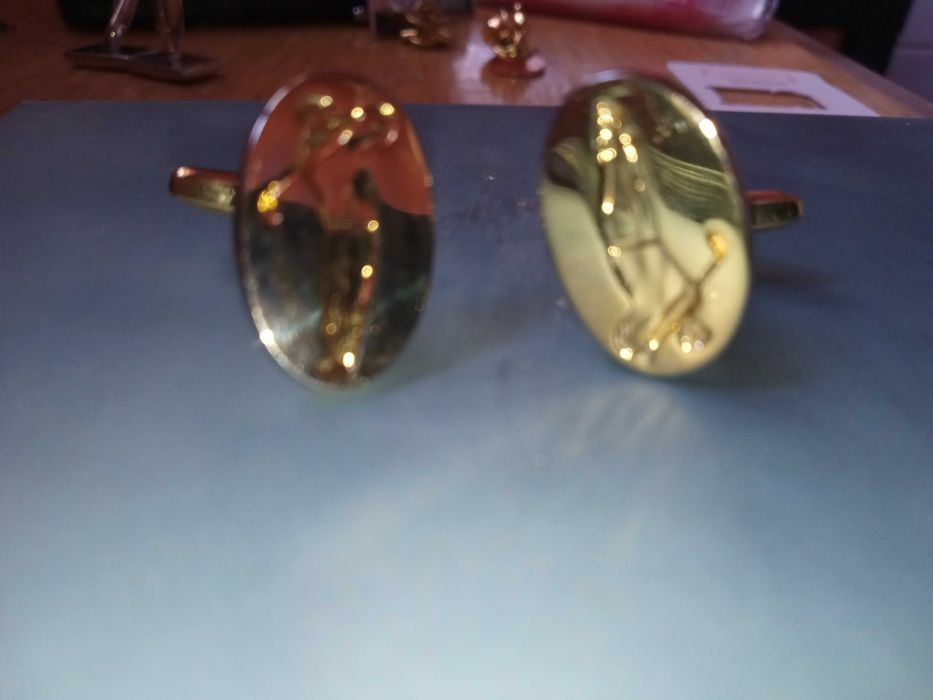 Spinki pozłacane golf