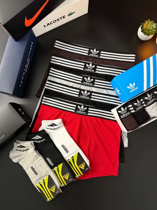 5шт 599грн Труси чоловічі Найк Адідас Лакоста СК мужские трусы
