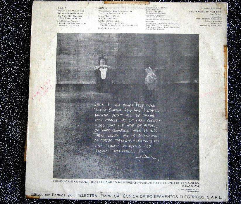 John Denver Whose Garden Was This Vinil LP