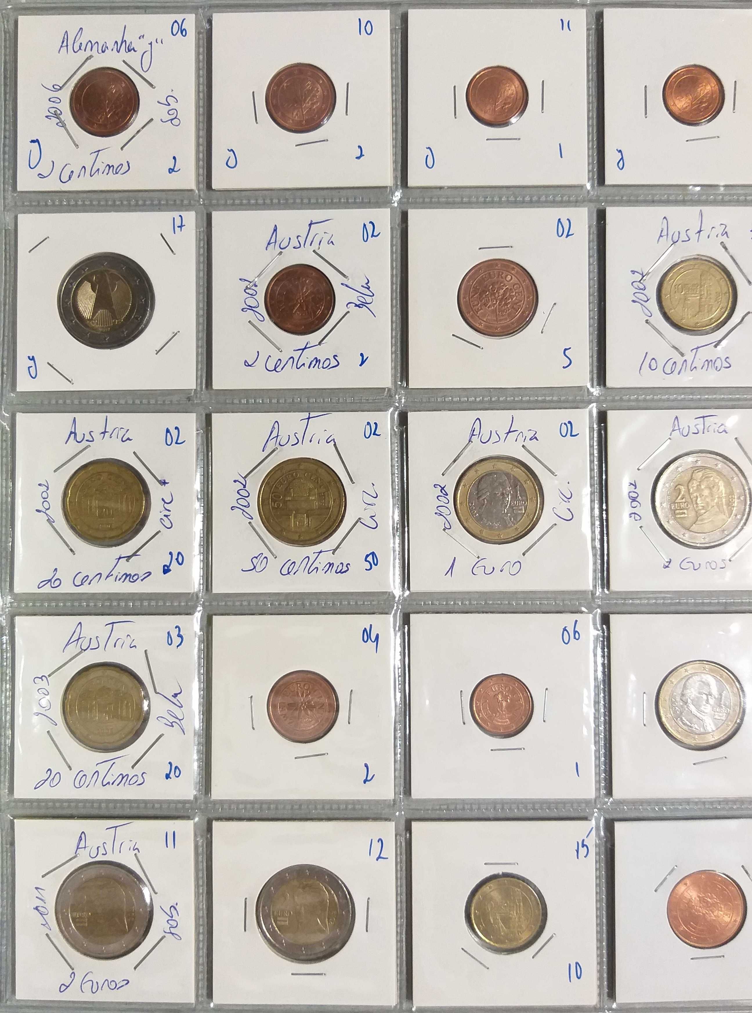 Lote de 99 moedas de euro - Todas diferentes