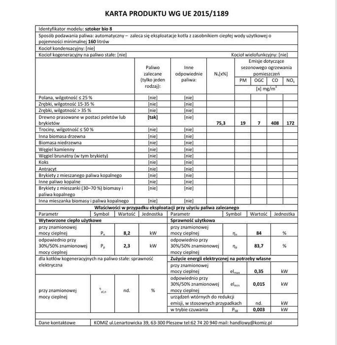 kocioł na pellet Sztoker BIO 8 kW - Maksimus