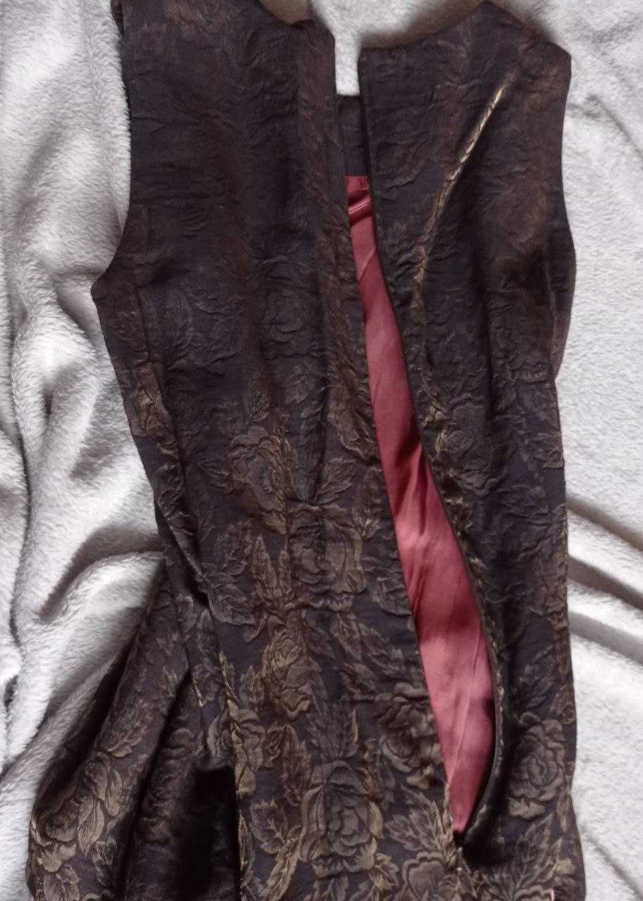 Длинное в пол коричнево-золотистое платье Monsoon Twilight, размер 36