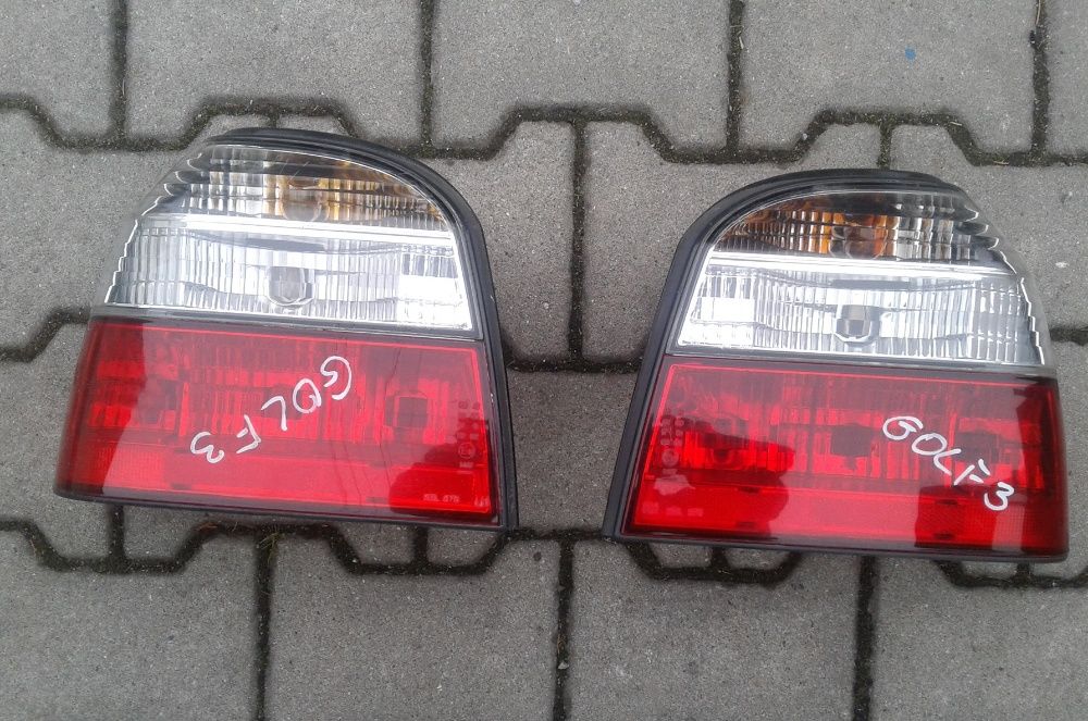 Lampy Tył Tylne VW Golf 3 MK3 3D 5D Lexus Tuning Sport Białe Klosze