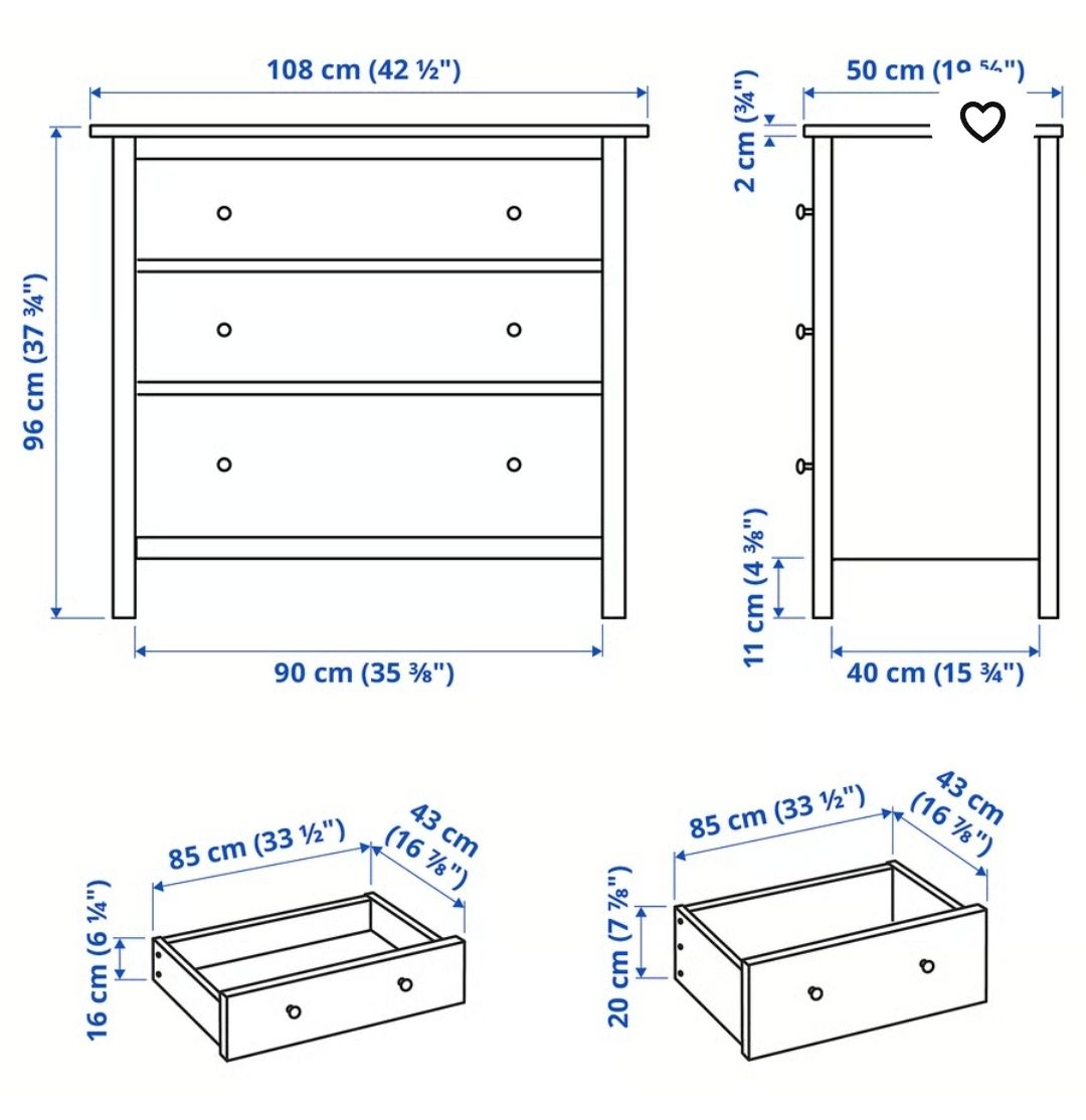 Cómoda IKEA Hemnes 108x96cm