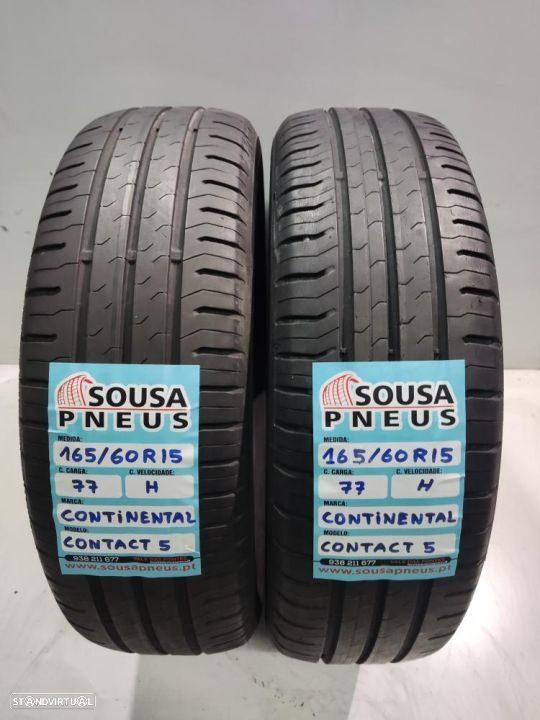 2 pneus semi novos 165-60r15 continental - oferta dos portes -80 EUROS