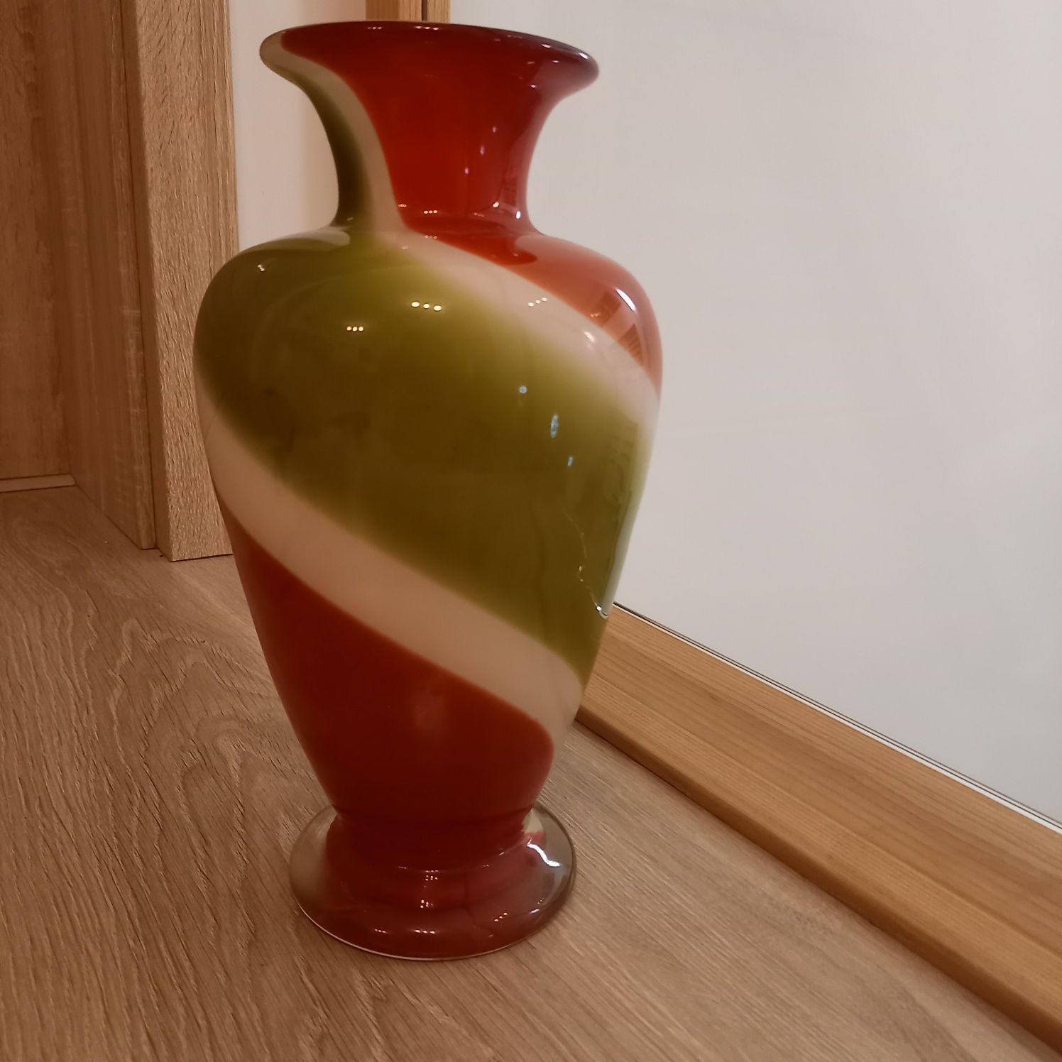 Piękny wazon z kolorowego szkła unikat Krosno