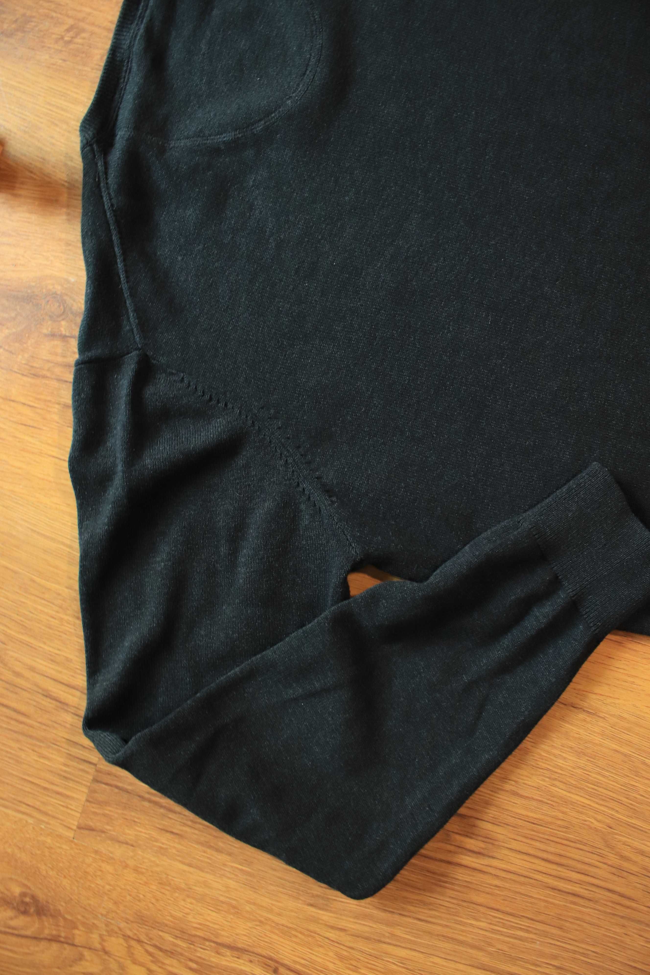 Sweter Fynch-Hatton r. L ciemny bawełniany męski dł. rękaw dekolt V