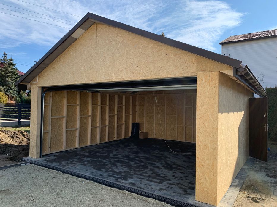 Garaż 5,80x6,00m - 35m2 szkieletowy bez stolarki i ocieplenia SZYBKO!
