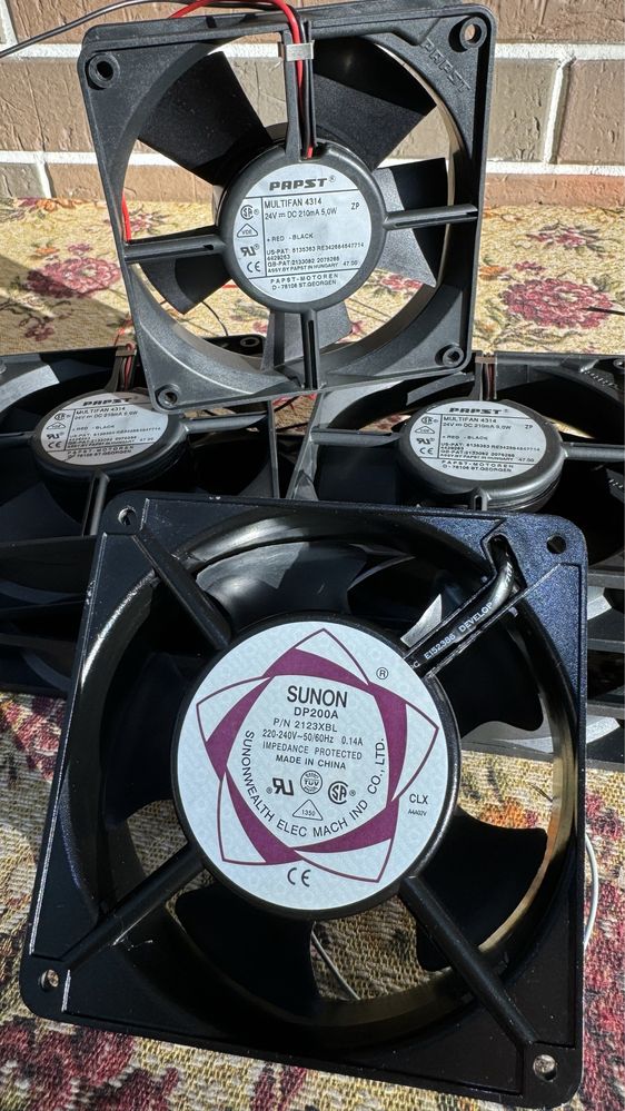 Профессиональные вентиляторы PAPST 12V, 24V, 220V.