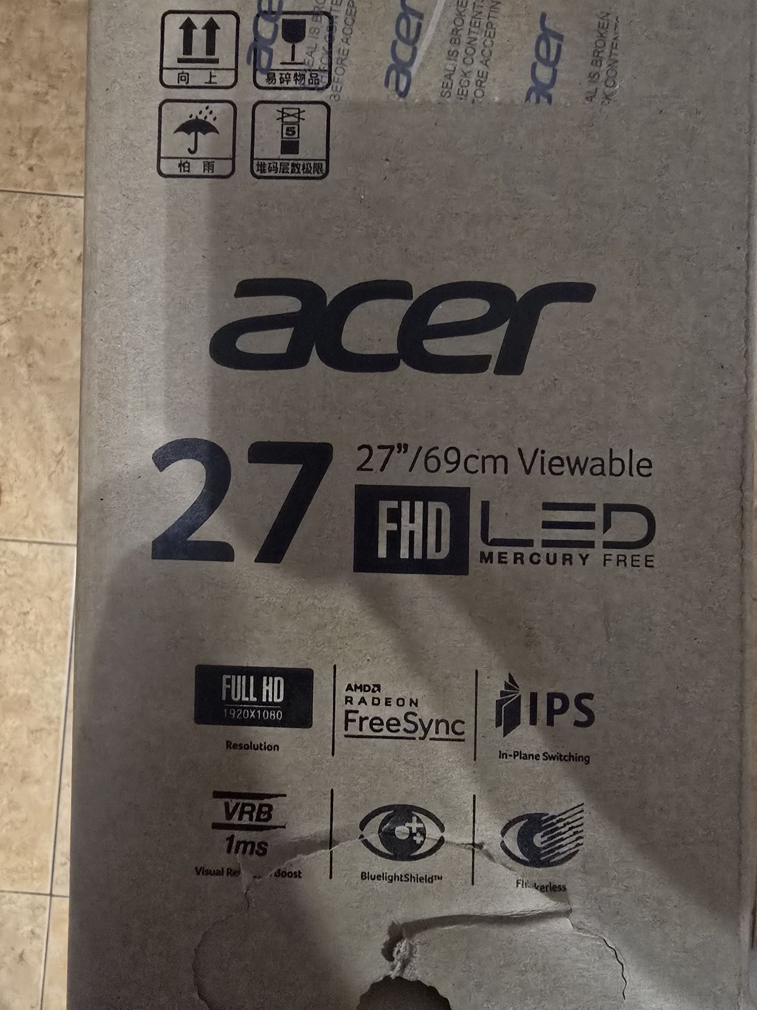 Monitor Acer KA272 27" LCD 75Hz Full HD Asus dla graczy jak nowy