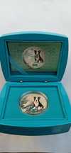 Prata fina 999% Fiji. 2 Dollar 2014 " Dogs & Cats V" -Boston - Terrier