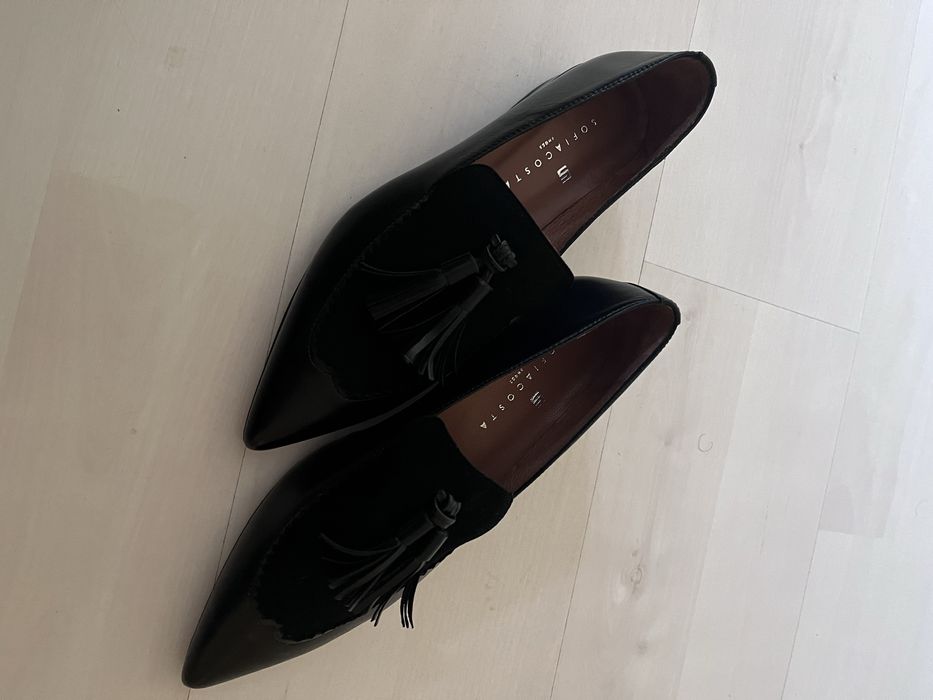 Sabrinas pretas de pele Sofia Costa